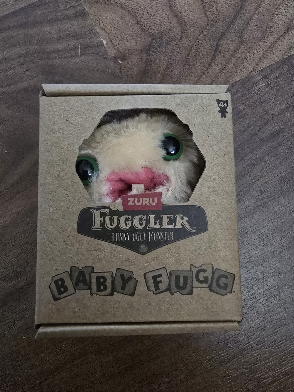 Fuggler Baby Fugg Plush Toy - Cream with Pink and Green Accents